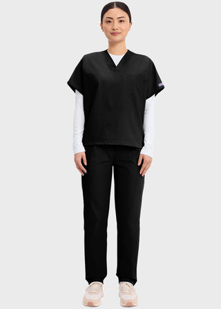 Free Embroidery Unisex V-Neck Single Pocket Scrub Top