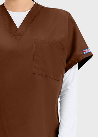 Cherokee Workwear Unisex V-Neck Single Pocket Scrub Top