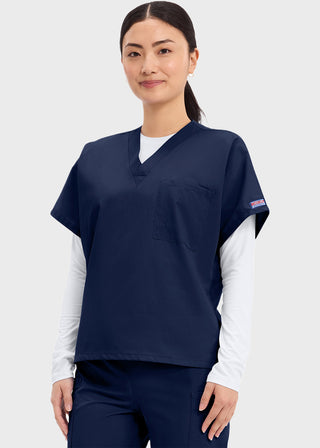 Free Embroidery Unisex V-Neck Single Pocket Scrub Top