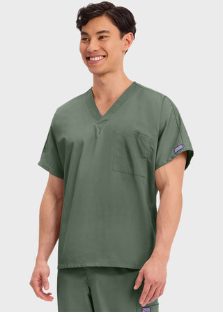 Free Embroidery Unisex V-Neck Single Pocket Scrub Top