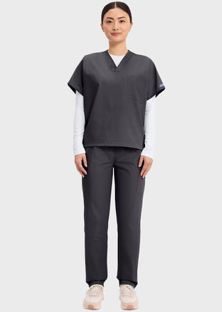 Free Embroidery Unisex V-Neck Single Pocket Scrub Top