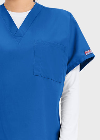Cherokee Workwear Unisex V-Neck Single Pocket Scrub Top