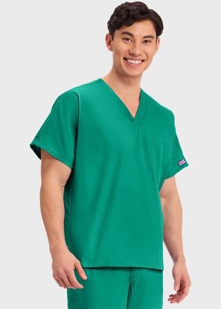 Free Embroidery Unisex V-Neck Single Pocket Scrub Top