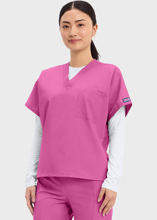 Free Embroidery Unisex V-Neck Single Pocket Scrub Top