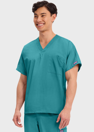 Free Embroidery Unisex V-Neck Single Pocket Scrub Top