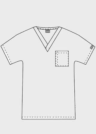 Free Embroidery Unisex V-Neck Single Pocket Scrub Top