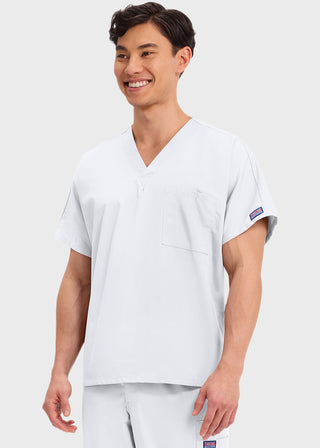 Free Embroidery Unisex V-Neck Single Pocket Scrub Top