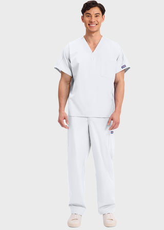 Free Embroidery Unisex V-Neck Single Pocket Scrub Top