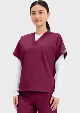 Free Embroidery Unisex V-Neck Single Pocket Scrub Top