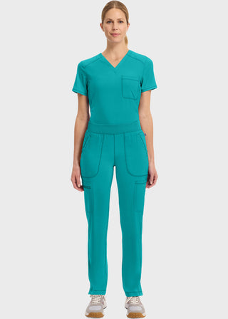 Cherokee Infinity Women's Mid Rise Tapered Leg Pull-on Petite Pant