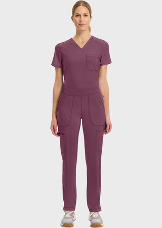 Cherokee Infinity Women's Mid Rise Tapered Leg Pull-on Petite Pant