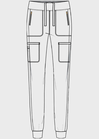 Cherokee Form Women's Mid Rise Tapered Leg Scrub Tall Pant