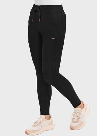 Cherokee Form Women's Mid Rise Tapered Leg Drawstring Petite Pant