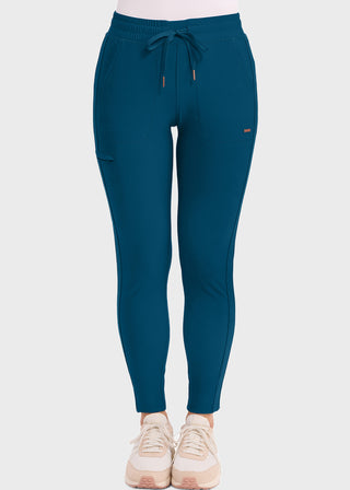 Cherokee Form Women's Mid Rise Tapered Leg Drawstring Petite Pant