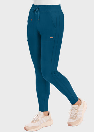 Cherokee Form Women's Mid Rise Tapered Leg Drawstring Petite Pant