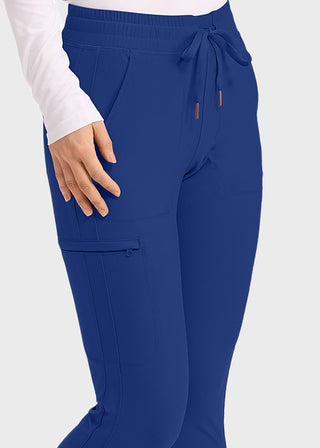 Cherokee Form Women's Mid Rise Tapered Leg Drawstring Petite Pant