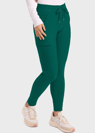 Cherokee Form Women's Mid Rise Tapered Leg Drawstring Petite Pant