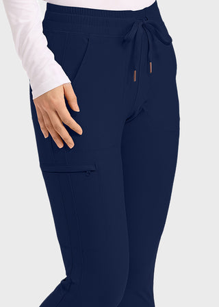 Cherokee Form Women's Mid Rise Tapered Leg Drawstring Petite Pant