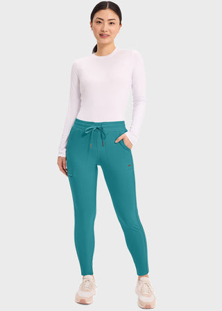 Cherokee Form Women's Mid Rise Tapered Leg Drawstring Petite Pant