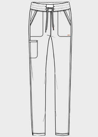 Cherokee Form Women's Mid Rise Tapered Leg Drawstring Pant