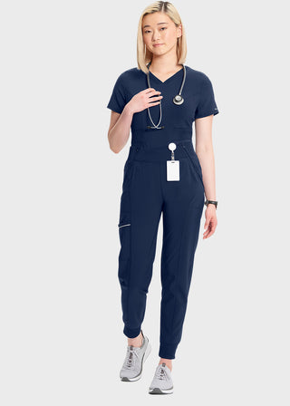 Cherokee Infinity Women's Knit Waistband Mid Rise Tapered Leg Jogger Petite Pant