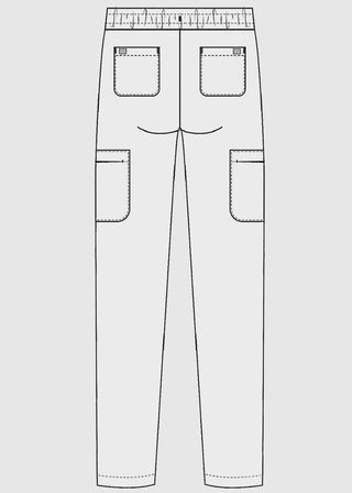 Cherokee Atmos Men's Mid Rise Zip Fly Cargo Scrub Pant