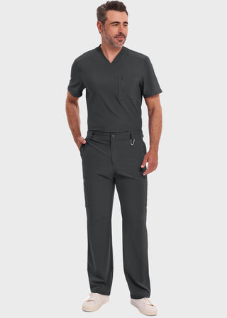 Cherokee Infinity Men's Antimicrobial Fly Front Cargo Petite Pant