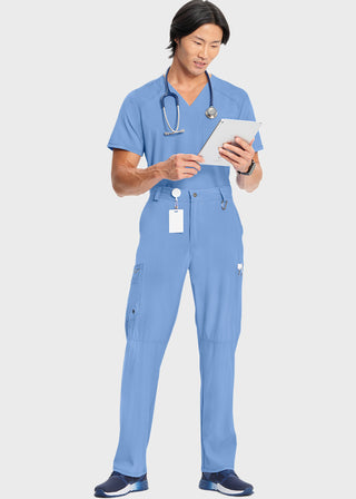 Cherokee Infinity Men's Antimicrobial Fly Front Cargo Petite Pant