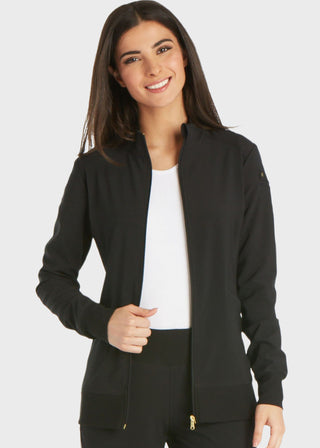 Cherokee iflex Women's Stretchy Knit Zip Front Warm-Up Jacket