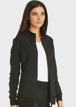 Cherokee iflex Women's Stretchy Knit Zip Front Warm-Up Jacket