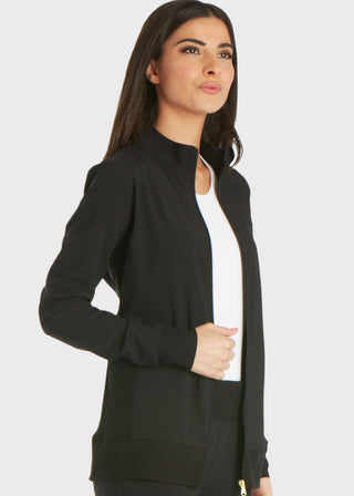 Cherokee iflex Women's Stretchy Knit Zip Front Warm-Up Jacket