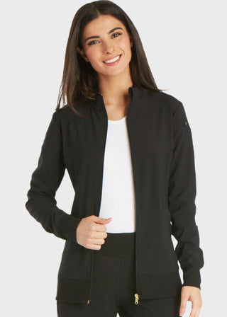 Cherokee iflex Women's Stretchy Knit Zip Front Warm-Up Jacket