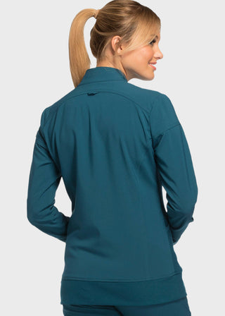 Cherokee iflex Women's Stretchy Knit Zip Front Warm-Up Jacket