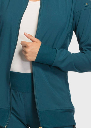 Cherokee iflex Women's Stretchy Knit Zip Front Warm-Up Jacket