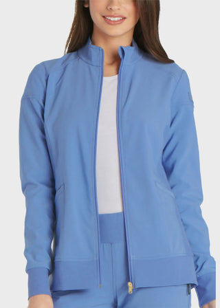 Cherokee iflex Women's Stretchy Knit Zip Front Warm-Up Jacket