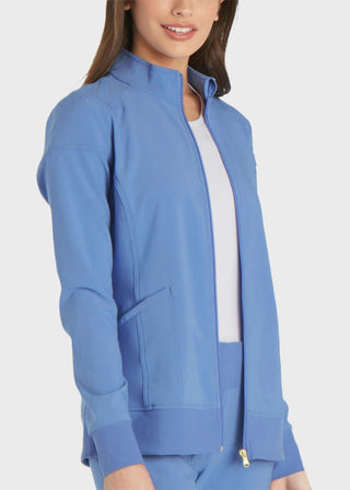 Cherokee iflex Women's Stretchy Knit Zip Front Warm-Up Jacket