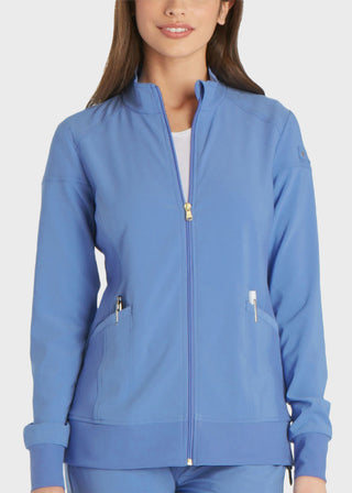 Cherokee iflex Women's Stretchy Knit Zip Front Warm-Up Jacket