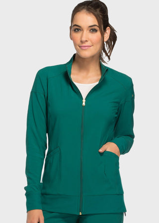 Cherokee iflex Women's Stretchy Knit Zip Front Warm-Up Jacket
