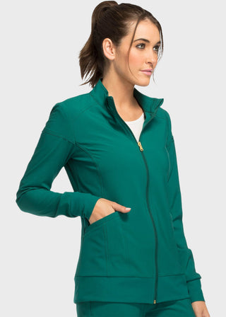 Cherokee iflex Women's Stretchy Knit Zip Front Warm-Up Jacket