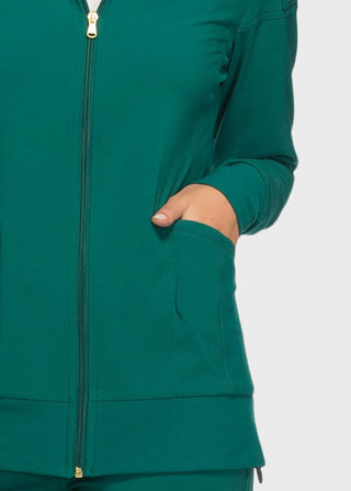 Cherokee iflex Women's Stretchy Knit Zip Front Warm-Up Jacket