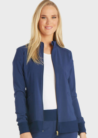 Cherokee iflex Women's Stretchy Knit Zip Front Warm-Up Jacket