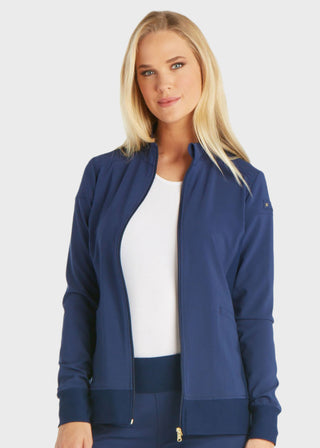 Cherokee iflex Women's Stretchy Knit Zip Front Warm-Up Jacket