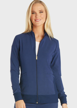 Cherokee iflex Women's Stretchy Knit Zip Front Warm-Up Jacket