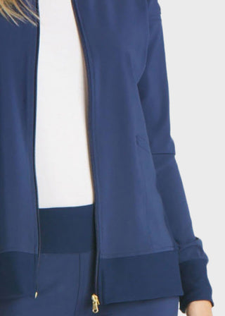 Cherokee iflex Women's Stretchy Knit Zip Front Warm-Up Jacket