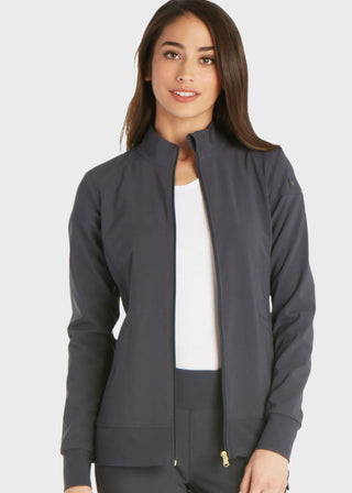 Cherokee iflex Women's Stretchy Knit Zip Front Warm-Up Jacket