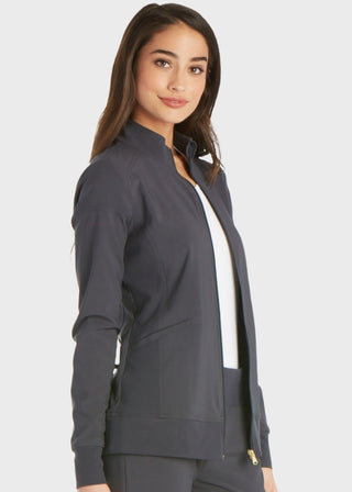 Cherokee iflex Women's Stretchy Knit Zip Front Warm-Up Jacket