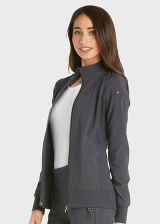 Cherokee iflex Women's Stretchy Knit Zip Front Warm-Up Jacket
