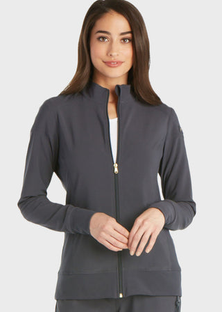 Cherokee iflex Women's Stretchy Knit Zip Front Warm-Up Jacket