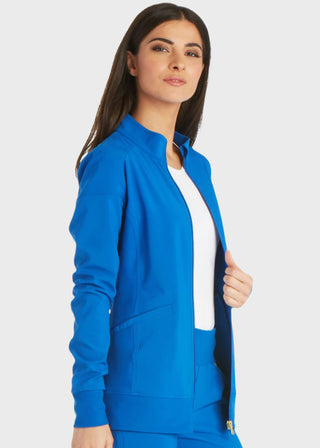 Cherokee iflex Women's Stretchy Knit Zip Front Warm-Up Jacket