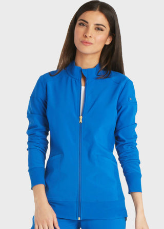 Cherokee iflex Women's Stretchy Knit Zip Front Warm-Up Jacket